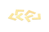 Brass Letter Blank, 50 Textured Raw Brass V Shape Blanks, Earrings, Findings (12x19x0.60mm) D1124