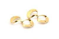 Brass Infinity Charm, 12 Raw Brass Infinity Necklace Charms With 2 Holes, Connectors, Earrings, Findings (29x15x0.80mm) D1246