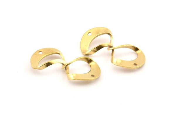 Brass Infinity Charm, 12 Raw Brass Infinity Necklace Charms With 2 Holes, Connectors, Earrings, Findings (29x15x0.80mm) D1246