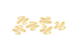 Brass Irregular Charm, 12 Raw Brass Irregular Connectors With 2 Holes, Findings (18x0.80mm) D1031