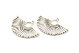 Silver Ethnic Pendant, 2 Antique Silver Plated Brass Ethnic Motif Pendants With 1 Loop, Findings, Earrings, Charms (43x29mm) N0872 H0968
