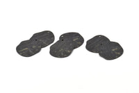 Black Disc Charms, 10 Hammered Oxidized Black Brass Disc Charms With 1 Hole, Earrings, Pendants, Findings (21x20x0.60mm) D0677 S1032