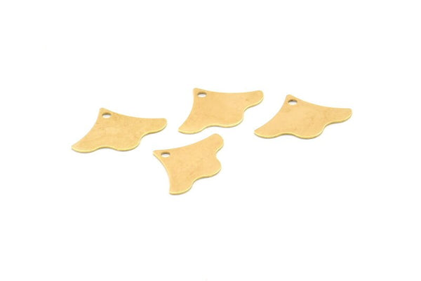 Pirinç Yaprak Tılsımı, 1 Delikli 100 Ham Pirinç Yaprak Tılsımı, Küpeler, Bulgular (12x16x0,40 mm) A1185