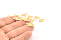 Pirinç Yaprak Tılsımı, 1 Delikli 100 Ham Pirinç Yaprak Tılsımı, Küpeler, Bulgular (12x16x0,40 mm) A1185
