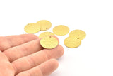 Brass Round Charm, 25 Textured Raw Brass Round Charms With 1 Hole, Earrings, Findings (20x0.80mm) A1199
