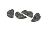 Semi Circle Charm, 8 Oxidized Black Brass Wavy Half Moon Charms With 2 Holes, Earrings, Findings (29x15x0.60mm) D0725 S1033
