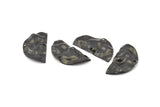 Semi Circle Charm, 8 Oxidized Black Brass Wavy Half Moon Charms With 2 Holes, Earrings, Findings (29x15x0.60mm) D0725 S1033