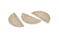 Semi Circle Charm, 2 Antique Silver Plated Brass Textured Half Moon Blanks With 1 Hole, Earrings, Pendants (50x24x0.80mm) D897 H1020