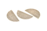Semi Circle Charm, 2 Antique Silver Plated Brass Textured Half Moon Blanks With 1 Hole, Earrings, Pendants (50x24x0.80mm) D897 H1020