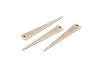Gümüş Üçgen Tılsım, 1 Delikli 12 Dokulu Antik Gümüş Kaplama Pirinç Üçgen Tılsım, Küpeler, Bulgular (37x6x1mm) D1113 H1027