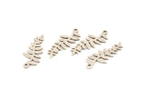 Gümüş Yaprak Tılsımı, 1 Döngülü 12 Antik Gümüş Kaplama Pirinç Yaprak Tılsımı, Kolye Uçları, Bulgular (28x11x0,80 mm) D1232 H1024