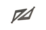 Black Triangle Charm, 10 Oxidized Black Brass Triangle Charms With 1 Loop, Charms, Earrings (38x12x0.80mm) D1127