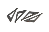 Black Triangle Charm, 10 Oxidized Black Brass Triangle Charms With 1 Loop, Charms, Earrings (38x12x0.80mm) D1127