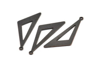 Black Triangle Charm, 10 Oxidized Black Brass Triangle Charms With 1 Loop, Charms, Earrings (38x12x0.80mm) D1127