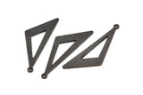 Black Triangle Charm, 10 Oxidized Black Brass Triangle Charms With 1 Loop, Charms, Earrings (38x12x0.80mm) D1127
