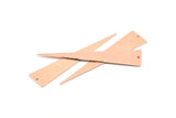 Rose Gold Triangle Charm, 2 Textured Rose Gold Plated Brass Triangle Charms With 1 Hole, Earrings, Findings (60x13x0.60mm) D1017 Q0910