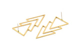 Brass Triangle Earring, 4 Raw Brass Triangle Stud Earrings (46x21x1mm) E034 A1216