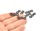 Black Circle Connector, 8 Oxidized Black Brass Necklace Connectors, Earrings, Findings (24x8x1.5mm) D1070 S1044