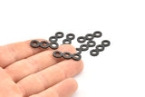 Black Circle Connector, 8 Oxidized Black Brass Necklace Connectors, Earrings, Findings (24x8x1.5mm) D1070 S1044