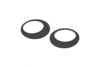 Black Round Charm, 24 Black Black Brass Hoop Charms, Earrings, Findings (17.5x0.60mm) D1170 S1043