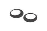 Black Round Charm, 24 Black Black Brass Hoop Charms, Earrings, Findings (17.5x0.60mm) D1170 S1043