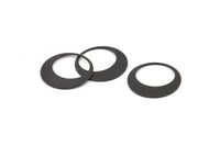 Black Round Charm, 24 Black Black Brass Hoop Charms, Earrings, Findings (17.5x0.60mm) D1170 S1043