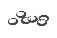Black Round Charm, 24 Black Black Brass Hoop Charms, Earrings, Findings (17.5x0.60mm) D1170 S1043