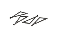 Black Triangle Charm, 24 Oxidized Black Brass Triangle Charms With 1 Loop, Charms, Earrings (32x10x1mm) D1098 S1042