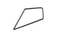Black Diamond Charm, 12 Oxidized Black Brass Diamond Ring Charms, Connectors, Findings (60x34x1mm) D1284 S803