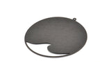 Black Round Charms, 2 Textured Oxidized Black Brass Round Charms With 1 Loop, Pendants, Earrings, Findings (51x54x0.60mm) D1004 S787