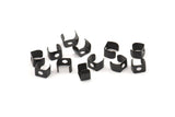 Black Crimp End, 50 Oxidized Black Brass Geometric Cap Connectors With 1 Hole, Findings (6x4mm) D1036 S1142