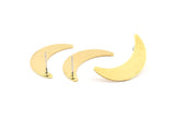 Brass Moon Earring, 8 Raw Brass Crescent Moon Stud Earrings (28x8x0.65mm) D949 A1220