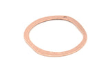 Rose Gold Circle Charm, 4 Rose Gold Plated Brass Textured Circle Charms With 1 Hole, Earrings, Findings (34x32x0.50mm) D0824 Q0821