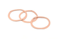 Rose Gold Circle Charm, 4 Rose Gold Plated Brass Textured Circle Charms With 1 Hole, Earrings, Findings (34x32x0.50mm) D0824 Q0821