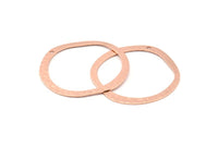 Rose Gold Circle Charm, 4 Rose Gold Plated Brass Textured Circle Charms With 1 Hole, Earrings, Findings (34x32x0.50mm) D0824 Q0821