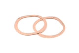 Rose Gold Circle Charm, 4 Rose Gold Plated Brass Textured Circle Charms With 1 Hole, Earrings, Findings (34x32x0.50mm) D0824 Q0821