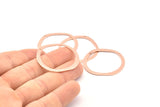 Rose Gold Circle Charm, 4 Rose Gold Plated Brass Textured Circle Charms With 1 Hole, Earrings, Findings (34x32x0.50mm) D0824 Q0821