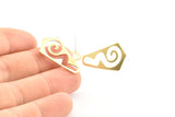 Brass Irregular Earring, 8 Raw Brass Irregular Stud Earrings (26x17x0.60mm) D1072 A1235