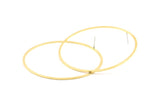 Brass Circle Earring, 4 Raw Brass Circle Stud Earrings (70x2x1mm) D1294 A1253