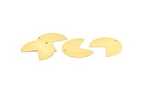 Brass Pizza Slice, 6 Raw Brass Three Quarters Stamping Blank Charms With 1 Hole, Pendants, Findings (30x35x0.80mm) A0423