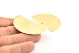 Brass Semi Circle, 4 Raw Brass Half Moon Blanks With 1 Hole, Pendants, Findings (50x30x0.80mm) A1246