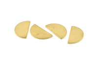 Semi Circle Blank, 12 Raw Brass Half Moon Blanks Without Holes (22x12x1mm) D1091