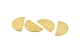 Semi Circle Blank, 12 Raw Brass Half Moon Blanks Without Holes (22x12x1mm) D1091