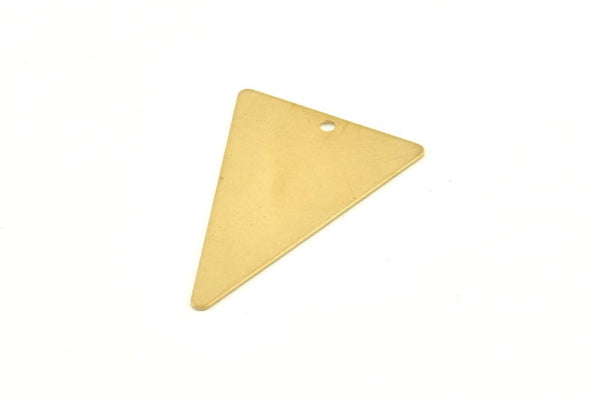 Pirinç Üçgen Tılsım, 1 Delikli 24 Ham Pirinç Üçgen Tılsım, Bulgular, Küpeler (29x20x0,50 mm) D1119