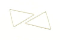 Silver Triangle Charm, 12 Silver Tone Brass Triangle Rings, Findings (44x39x1mm) D1292