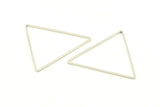 Silver Triangle Charm, 12 Silver Tone Brass Triangle Rings, Findings (44x39x1mm) D1292