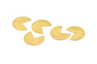 Brass Geometric Charm, 24 Raw Brass Pizza Slice Charms With 2 Holes, Pendants, Connectors (20x17x0.50mm) D1065