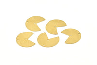 Brass Geometric Charm, 24 Raw Brass Pizza Slice Charms With 2 Holes, Pendants, Connectors (20x17x0.50mm) D1065
