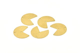 Brass Geometric Charm, 24 Raw Brass Pizza Slice Charms With 2 Holes, Pendants, Connectors (20x17x0.50mm) D1065
