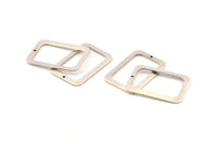 Gümüş Dikdörtgen Charm, 1 Delikli Küpeli 6 Antik Gümüş Kaplamalı Pirinç Dikdörtgen Charm, Bulgular (30x21x1mm) D1157 H1041